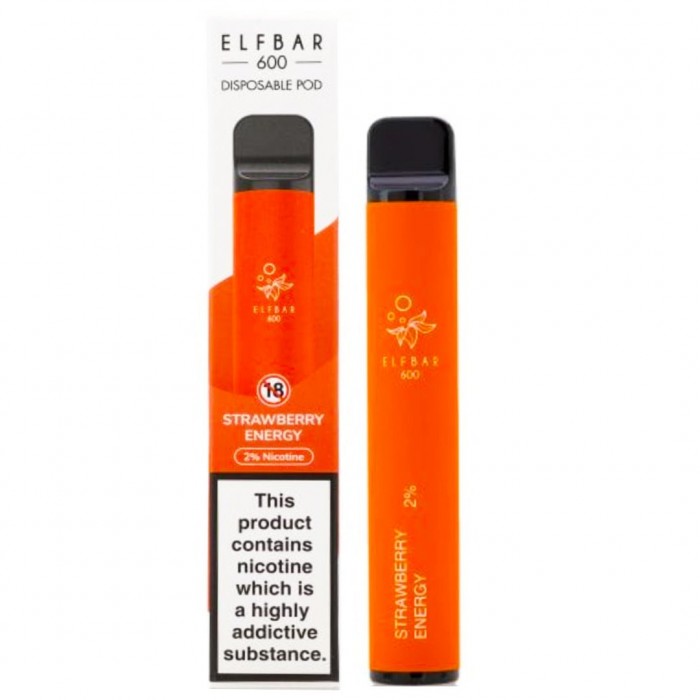 Cheap Elf Bar 600 Strawberry Elf Bull Energy Disposable Vape