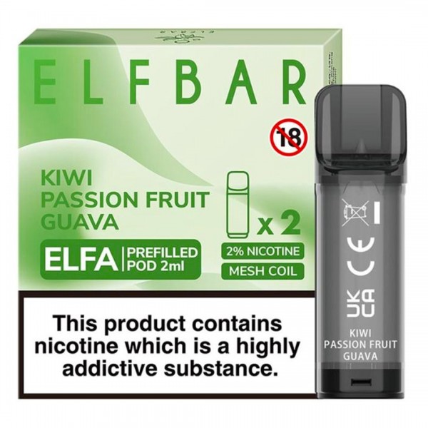 Kiwi Passionfruit Guava Elfa Prefilled Pod by Elf Bar