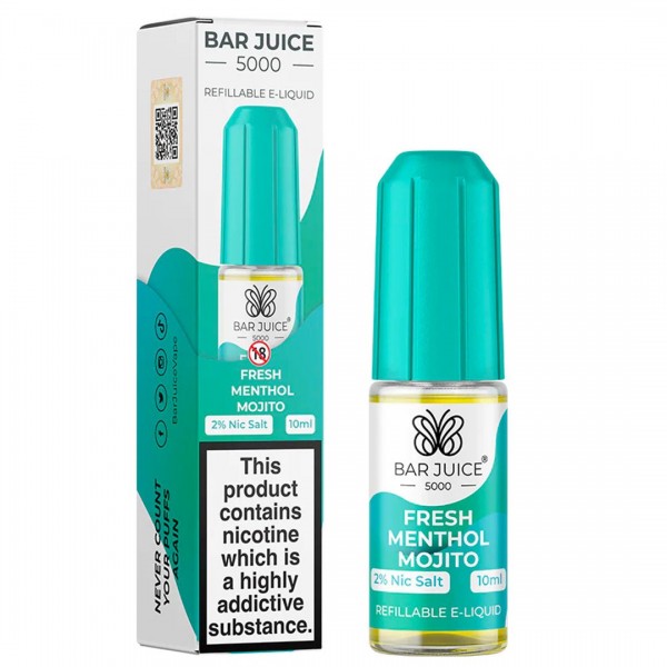 Fresh Menthol Mojito 10ml Nic Salt E-liquid By Bar Juice 5000